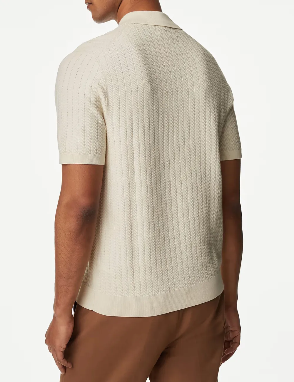 Cotton Rich Textured Knitted Polo Shirt