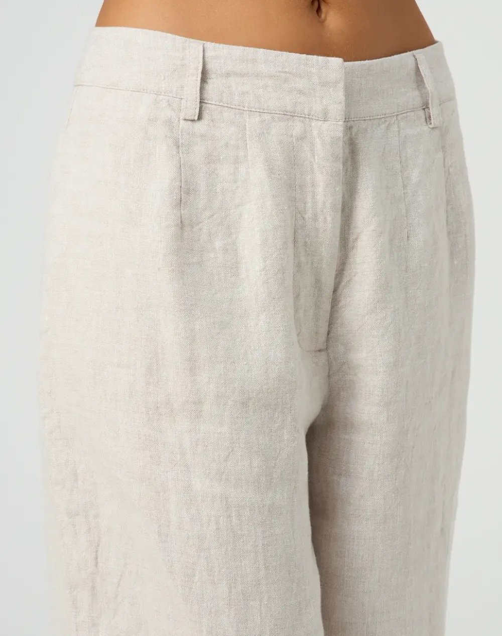 Linen Pleat Wide Leg Pant