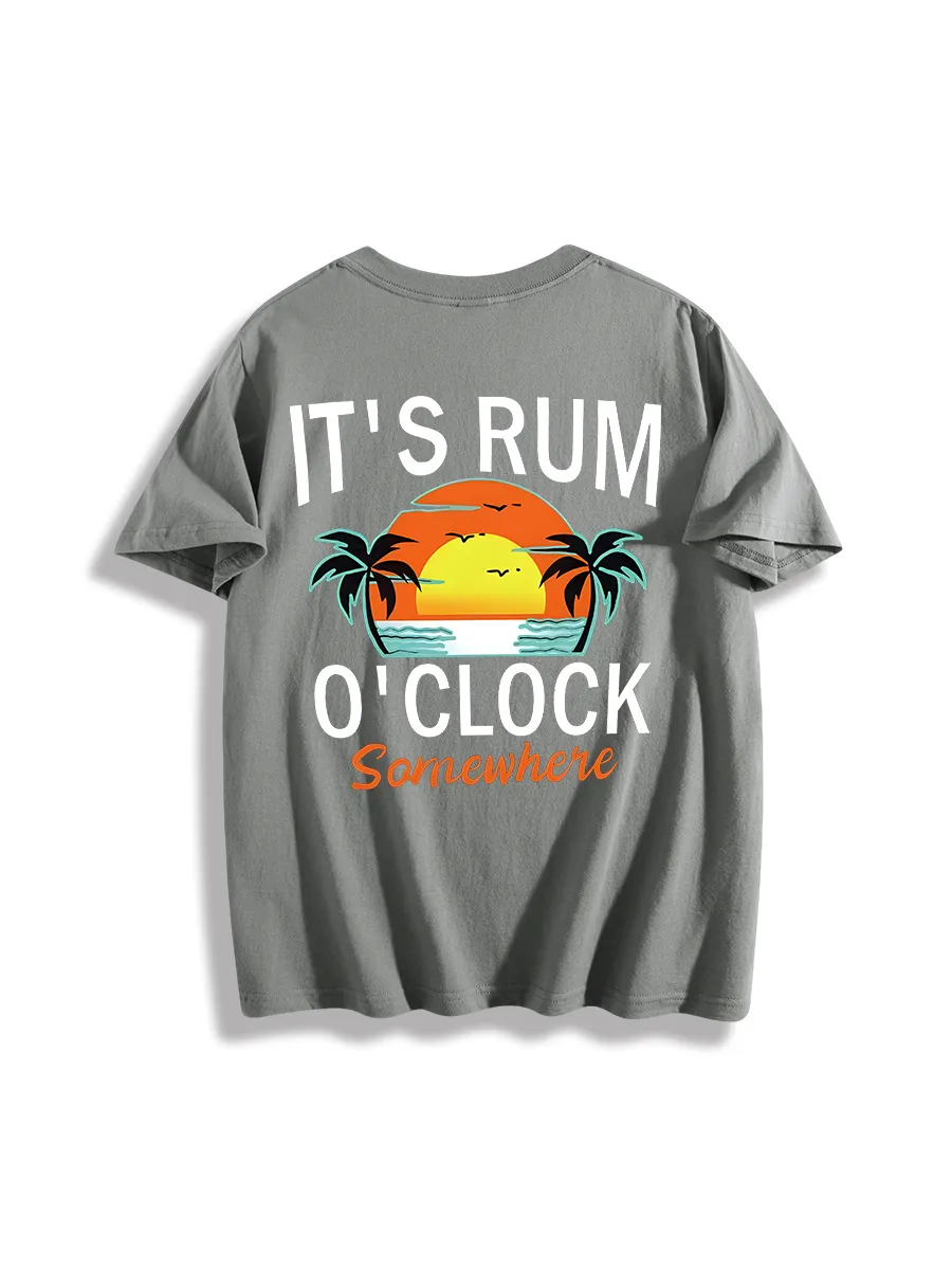 Funny Beach Rum Drinking Shirt, It’S Rum O’Clock Somewhere