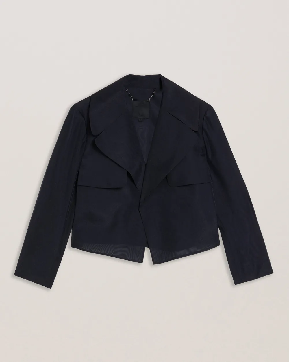 Miki Tailored Organza Cropped Jacket Dk-Blue