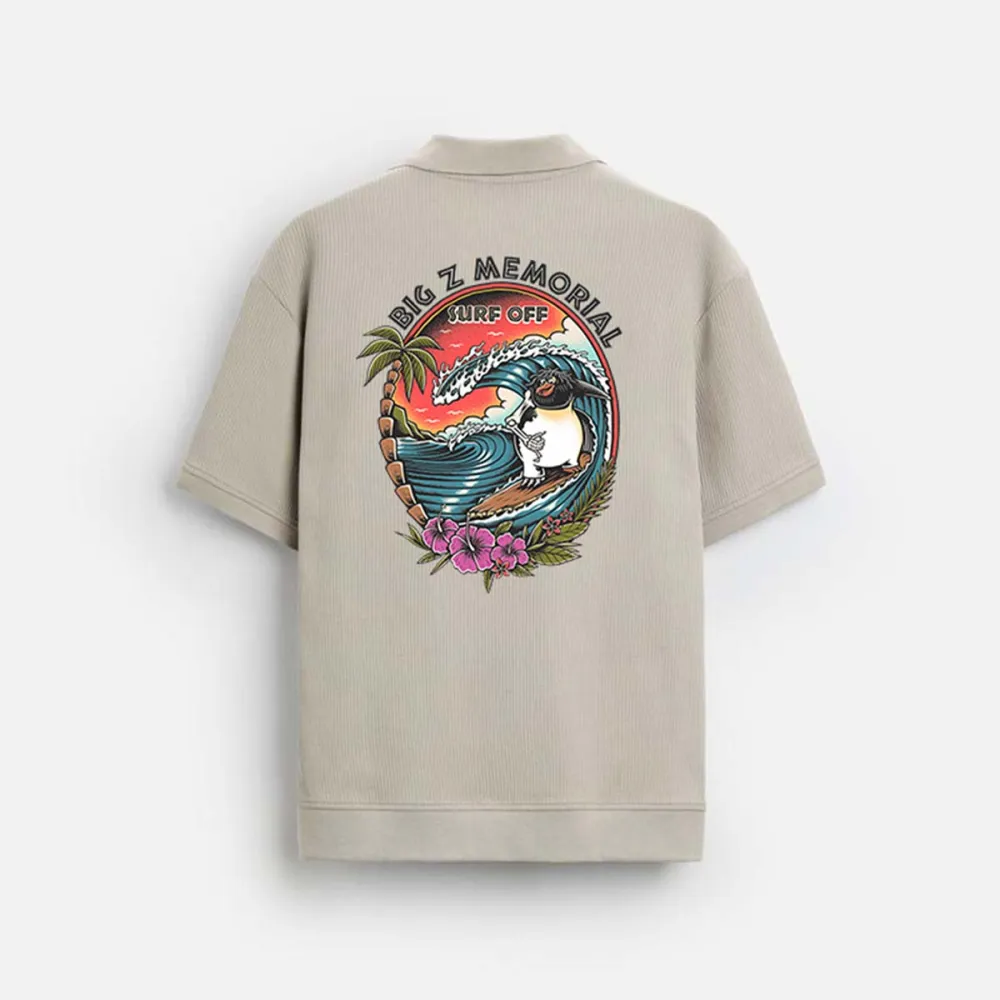 Beach Surfing Printed Polo Shirt