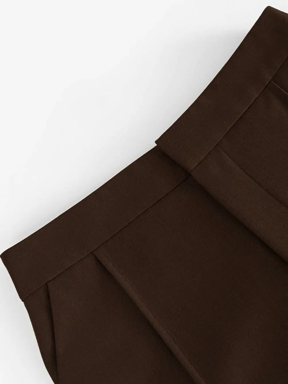 Plain Piping Wide-Leg Pants
