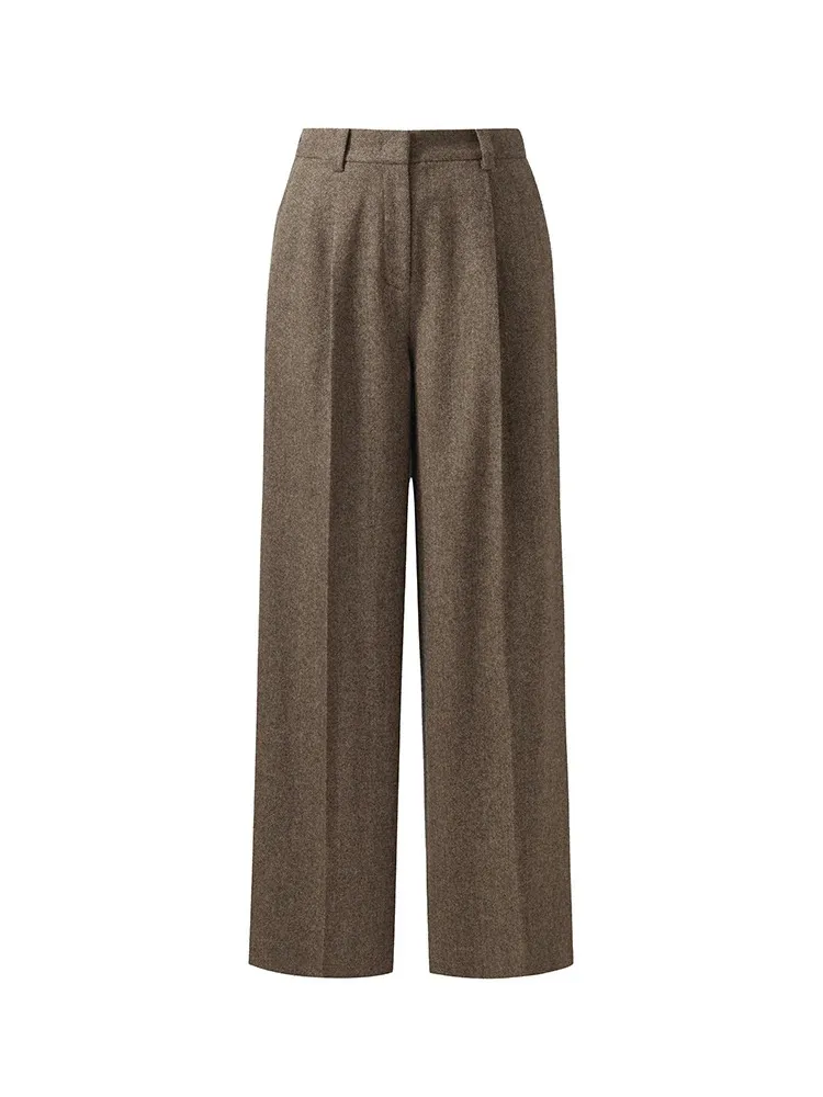 100% Washable Wool Women Full Length Pants