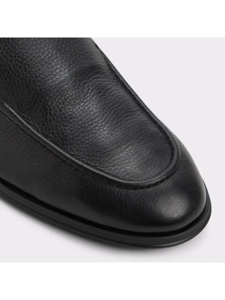 Black Soft Comfortable Pebble-Grain Leather Shoes