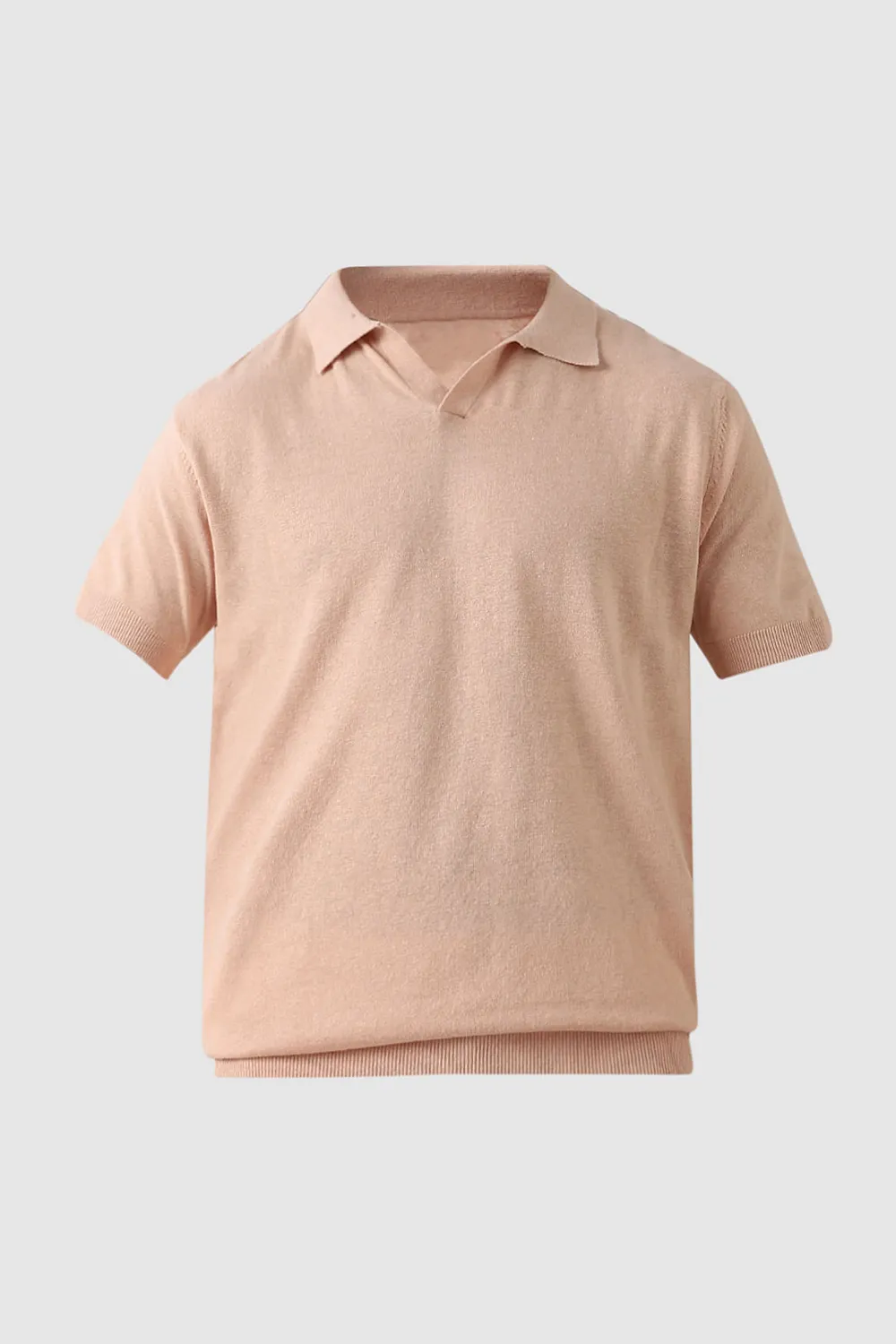 Peach Linen Polo T-shirt