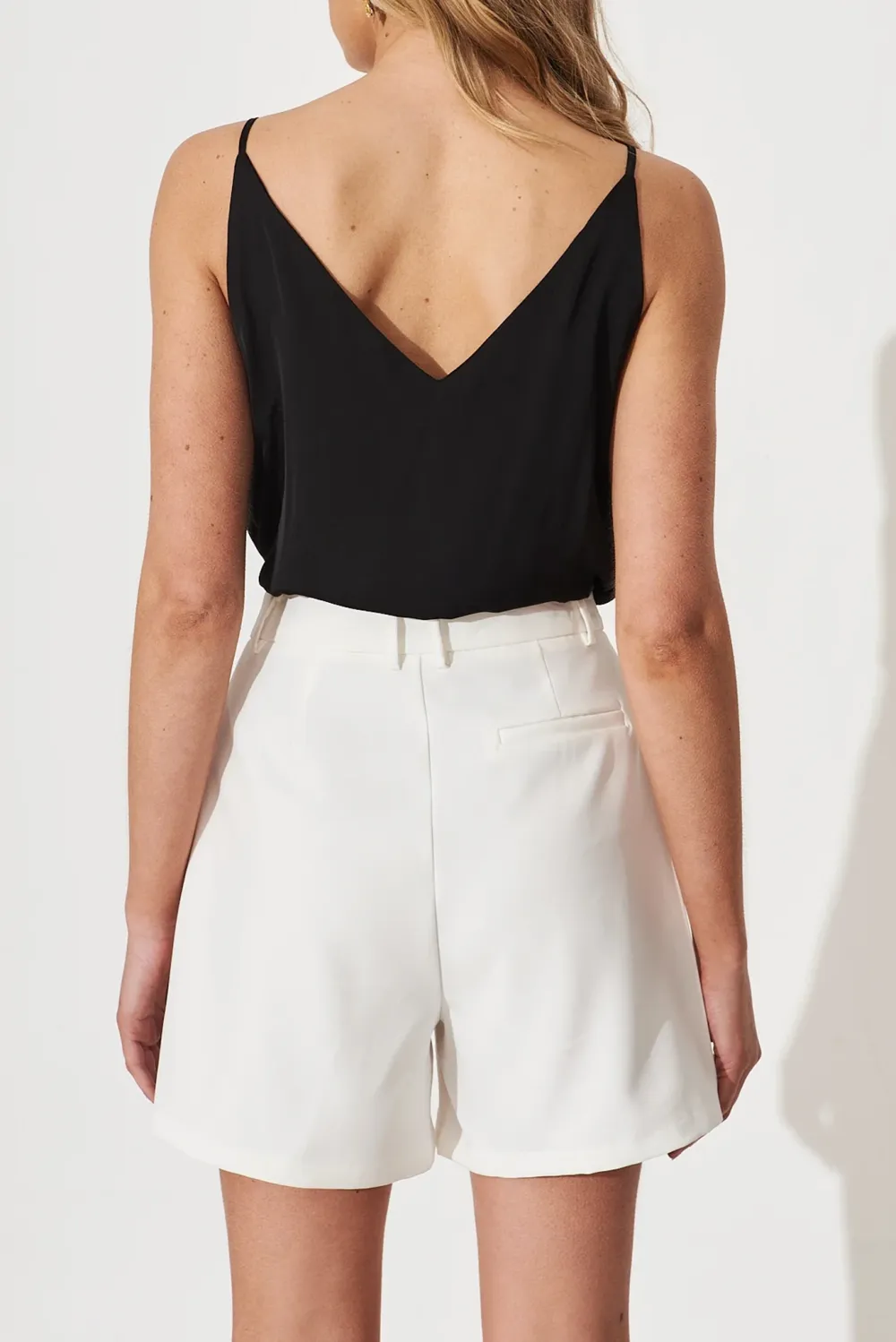 White High Waist Wide Leg Shorts