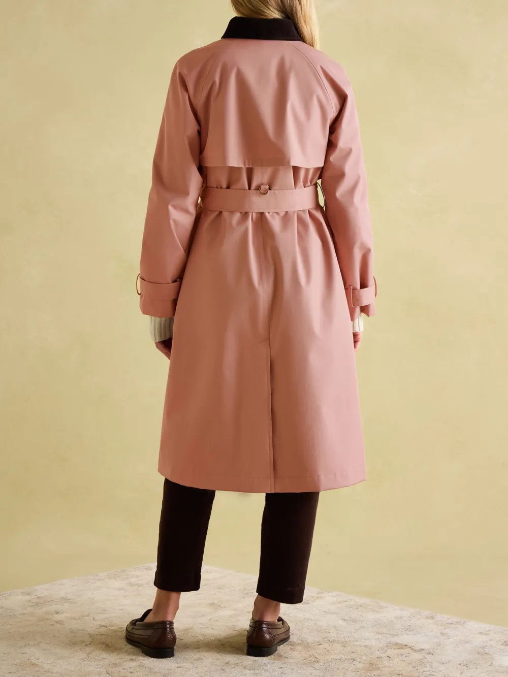 Epwell Pink Waterproof Belted Trench Coat