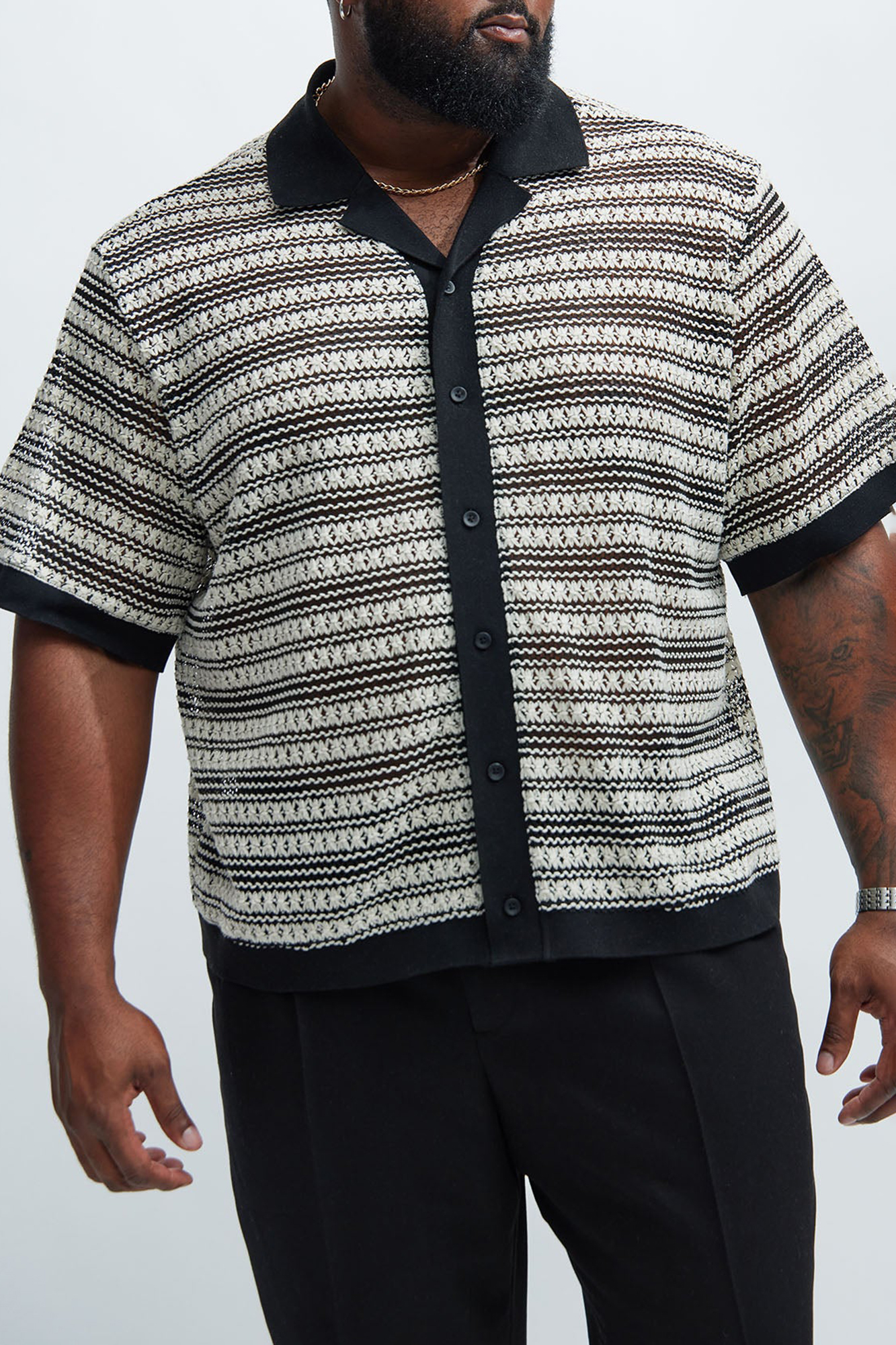 Mario Textured Shirt - Brown/combo