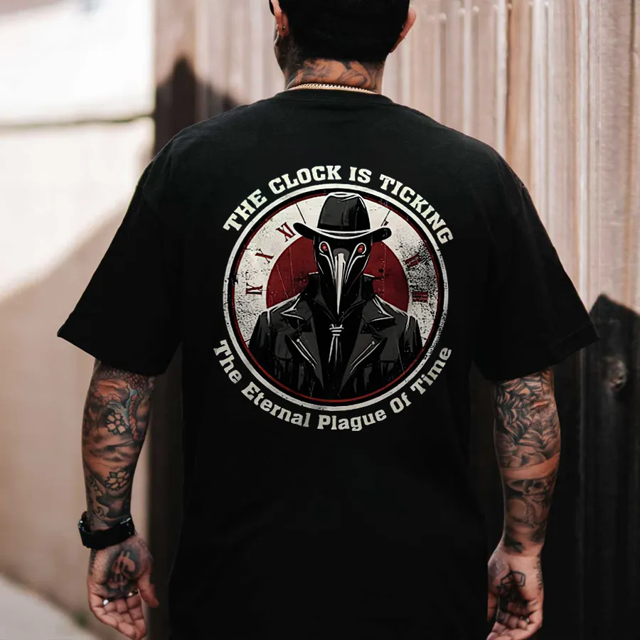 The Clock Is Ticking The Eternal Plague Of Time Printed Men's T-shirt