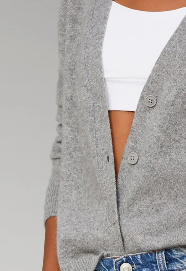 Heart-Print V-Neck Cardigan