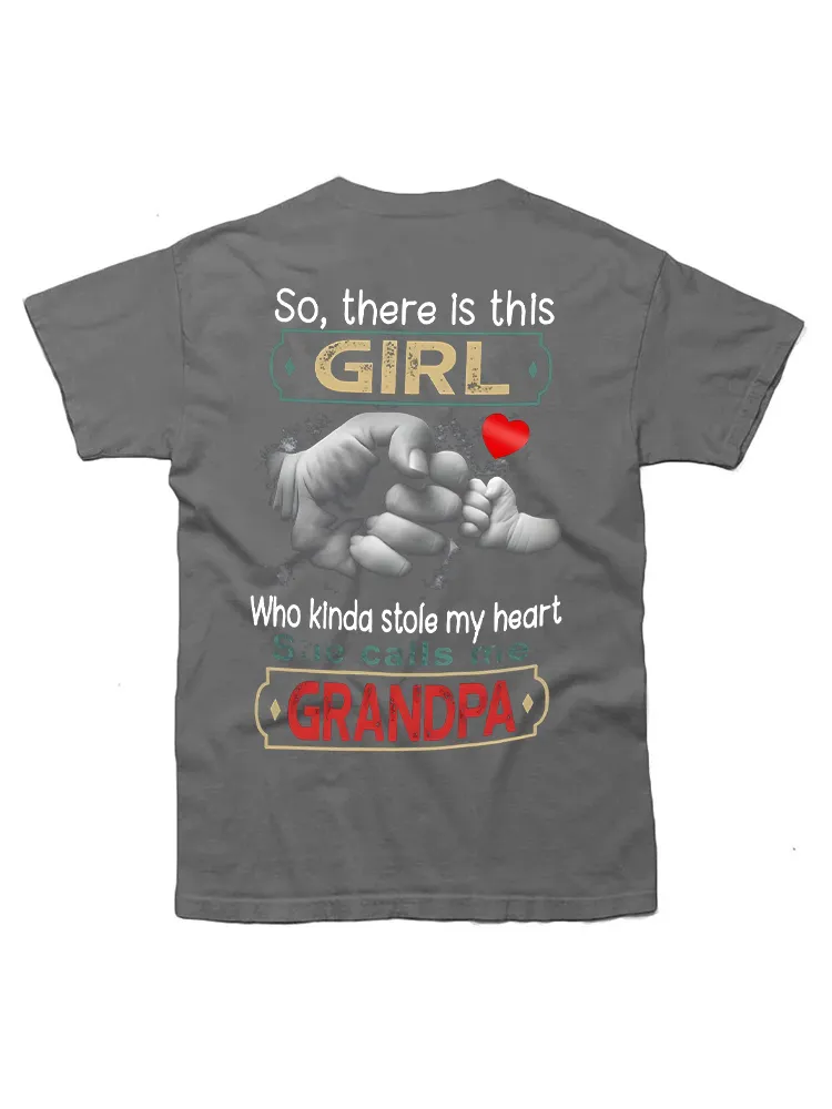 There Is This Girl Kinda Stole My Heart She Calls Me Grandpa Premium T-Shirt