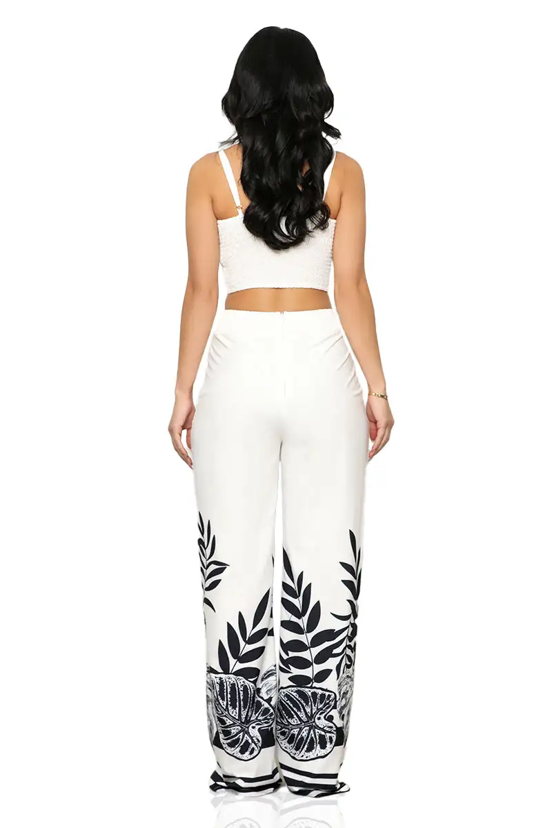 Go With the Flow Pants Set (Black & White)-FINAL SALE