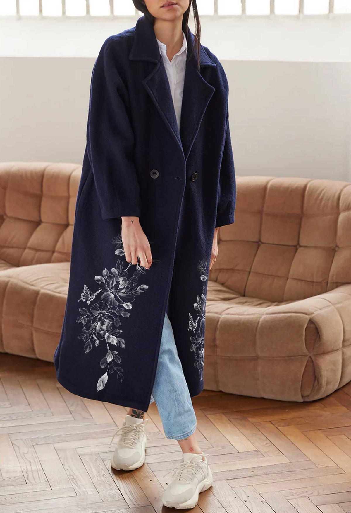 Navy Wool Coat Jacket