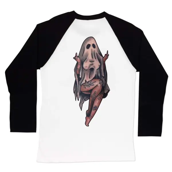 Naughty Ghost Printed Long Sleeve T-shirt