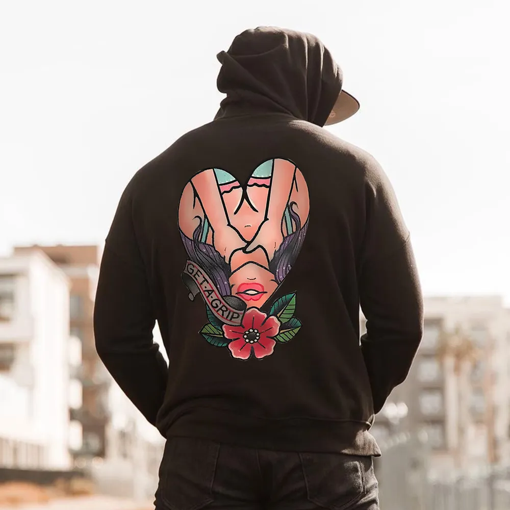 Get-A-Grip Printed Men's Zip-Up Hoodie
