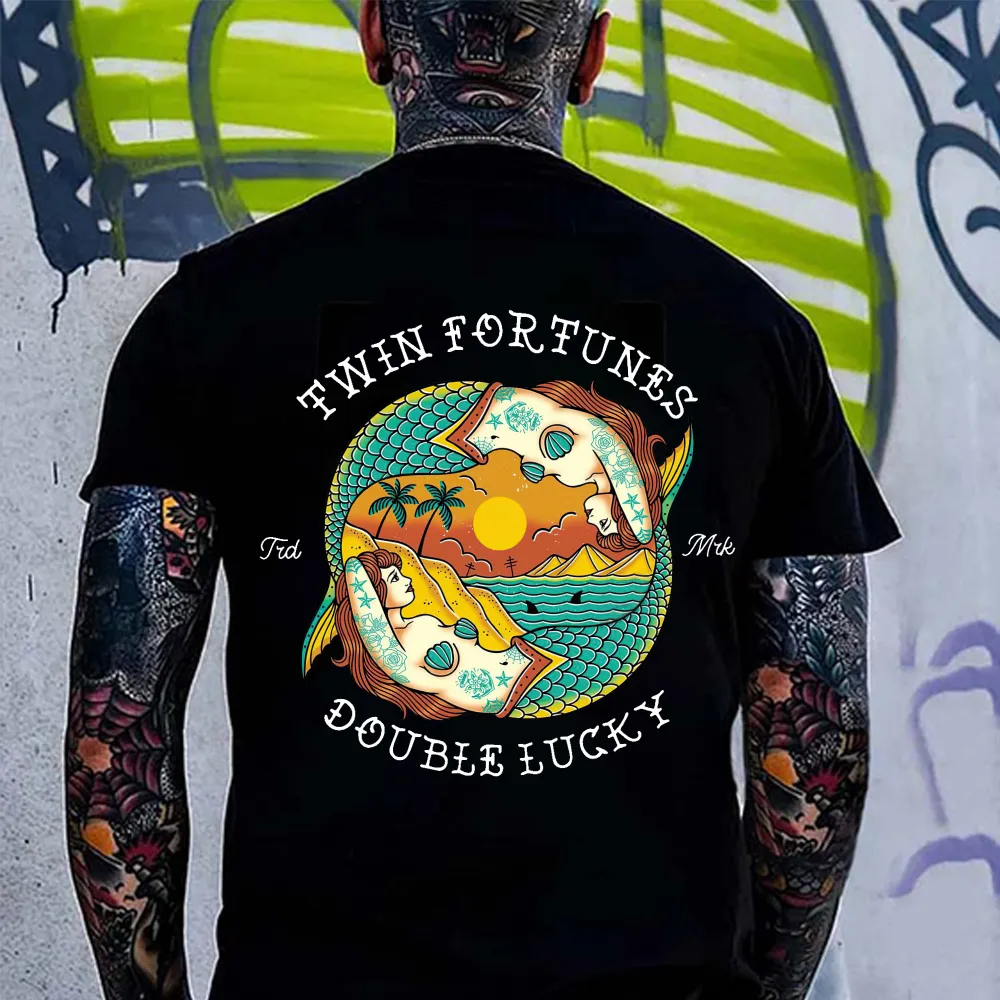 Twin Fortunes Double Lucky Printed Men's T-shirt