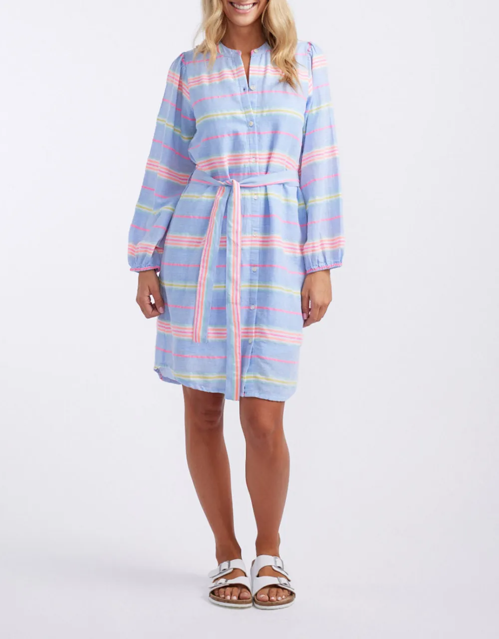 Balmy Nights Dress - Blue/Neon Stripe