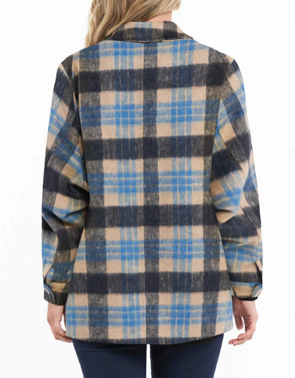 Amsterdam Coat - Blue/Camel Check