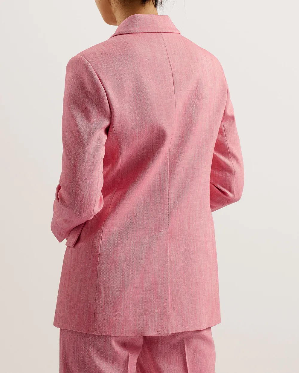 Hiroko Oversized Double Breasted Blazer Coat Pl-Pink