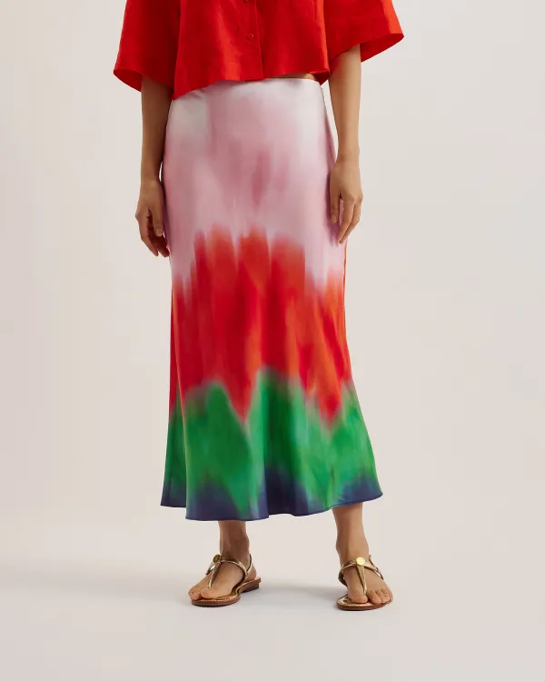 Atsuii Ombre Midi Skirt Multicol