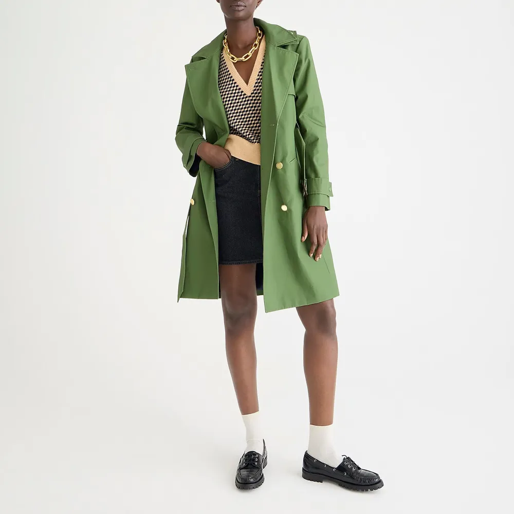 Cotton coat with trench