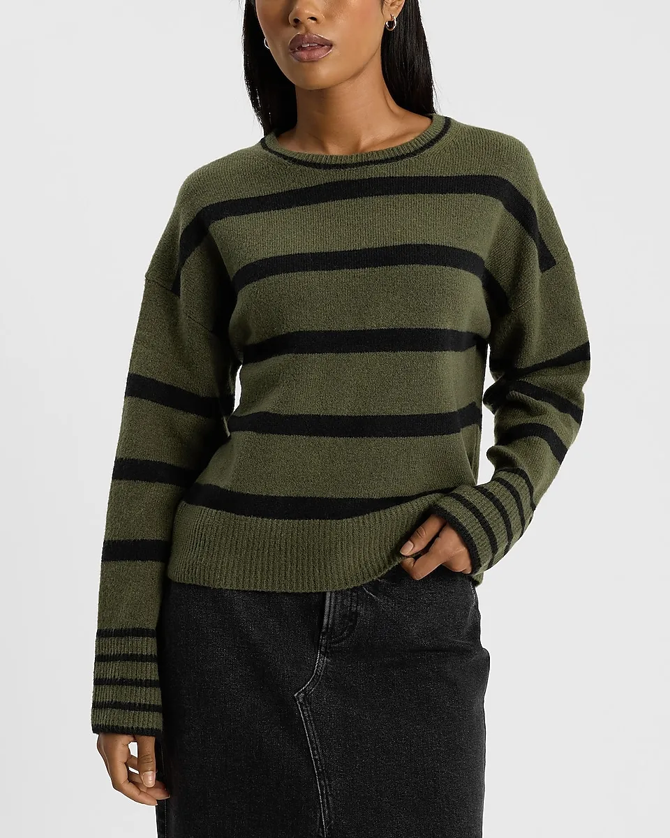 Multi Striped Crew Neck Sweater