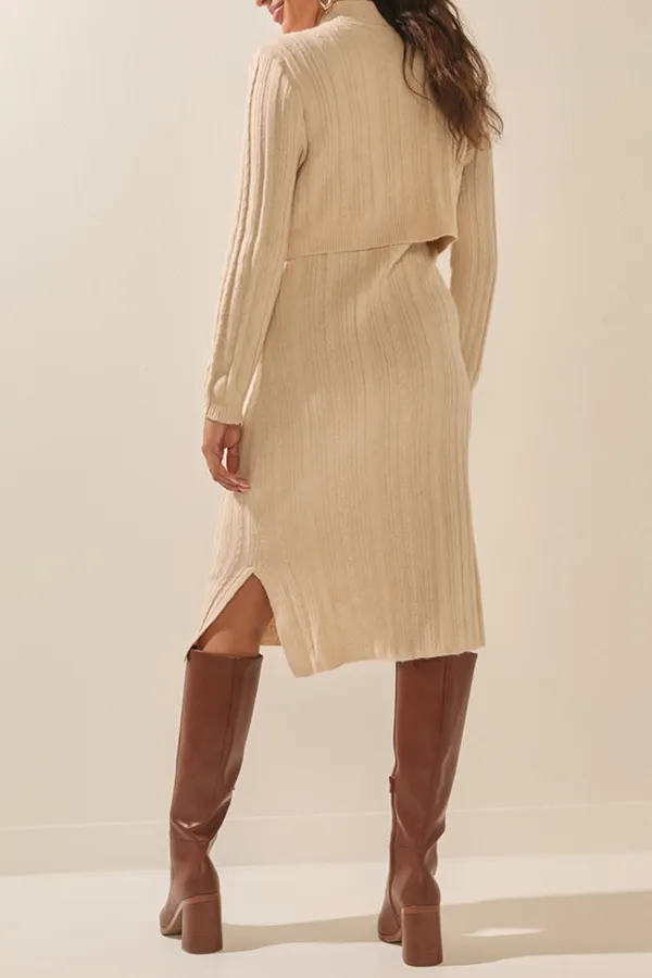 Candice Double Layer Midi Sweater Dress