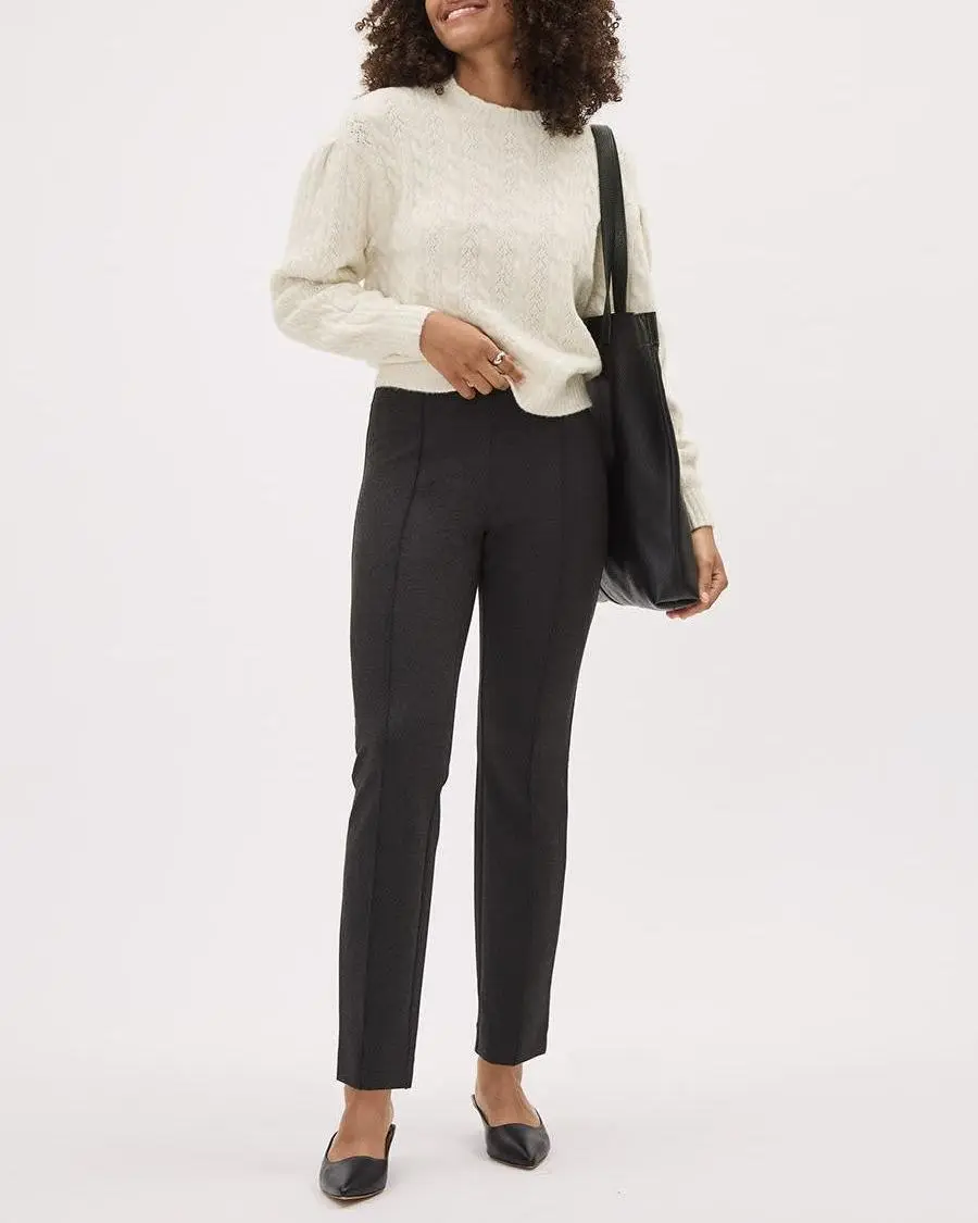 Pull-On High-Rise Slim-Leg Ankle Pant