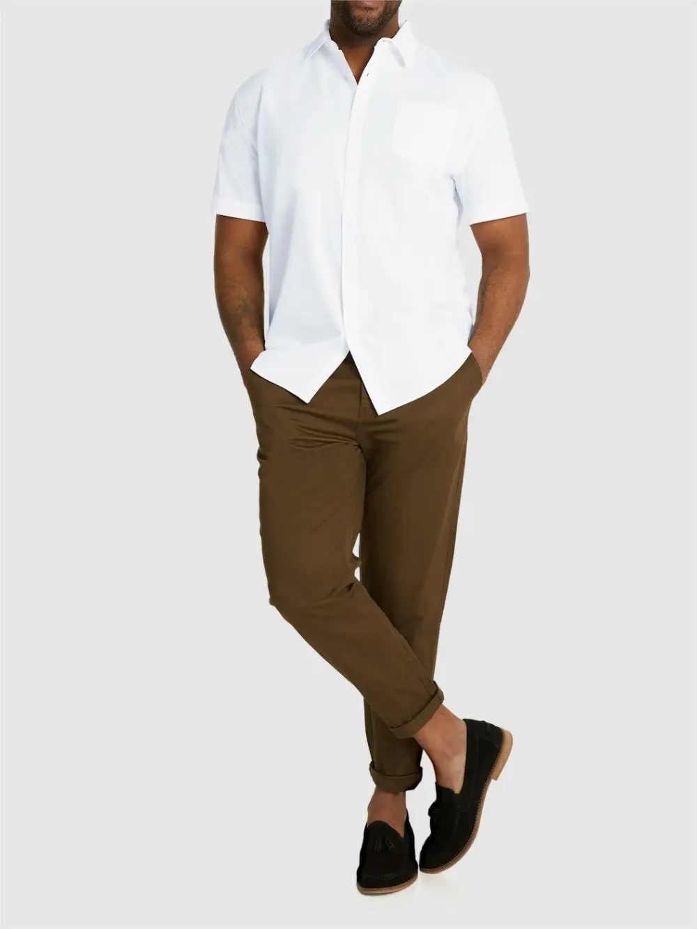 WHITE HUGO TEXTURED SHIRT