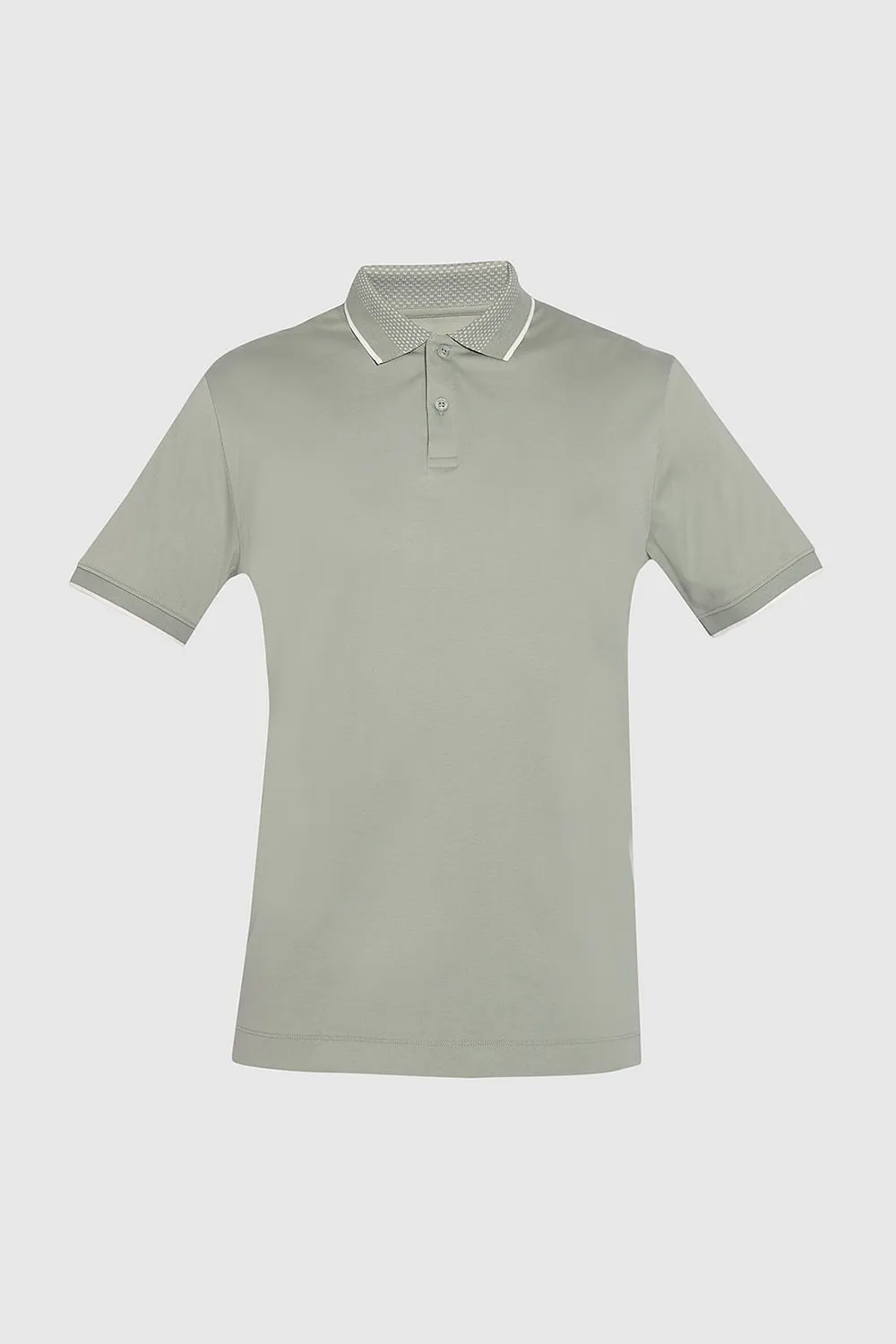 Green Logo Text Print Cotton Polo