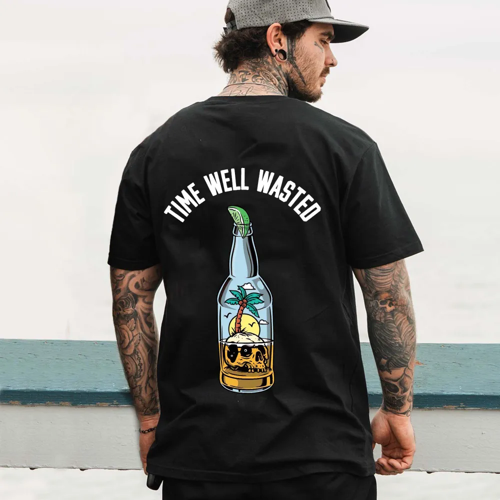 Time Well Wasted Printed Men's T-shirt