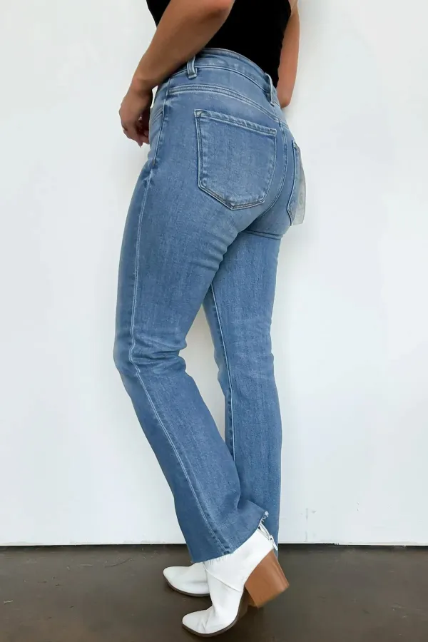 Tummy Control High Rise Crop Straight Jeans