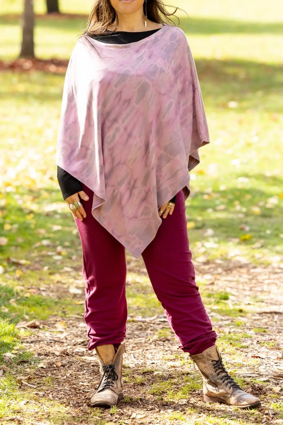 Bamboo Poncho - Pink