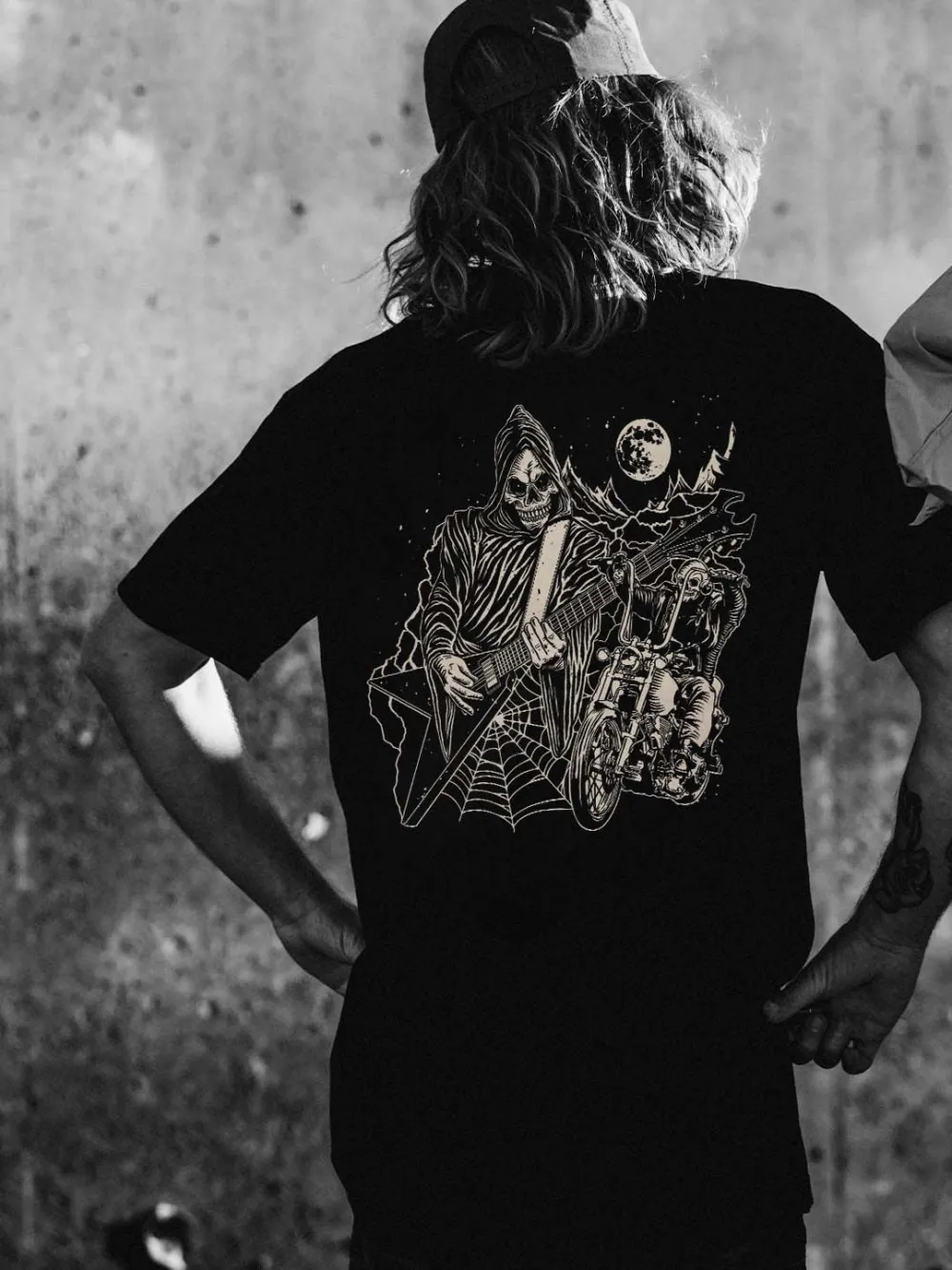 Skeleton Guitar Crazy Night Printed Men's T-shirt