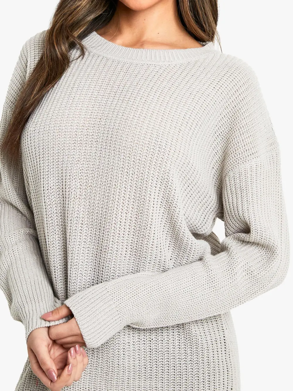 CREW NECK SWEATER DRESS