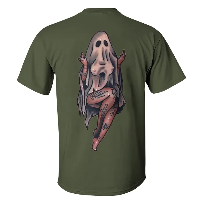 Naughty Sexy Naked Lady Ghost Print Men's T-shirt