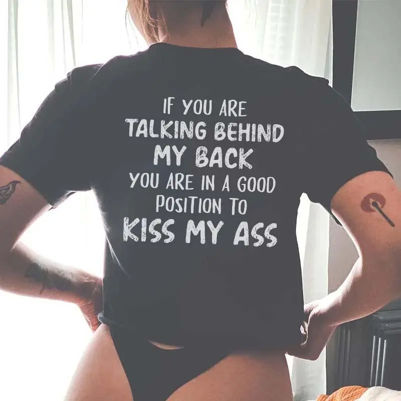 If You Are Talking Behind My Back Print Women's Crop Top