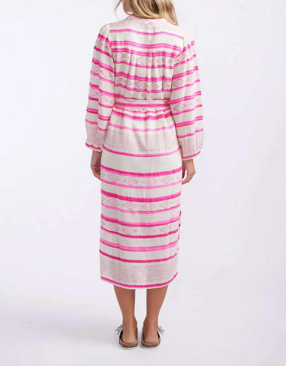 Palm Island Dress - Neon Pink Stripe