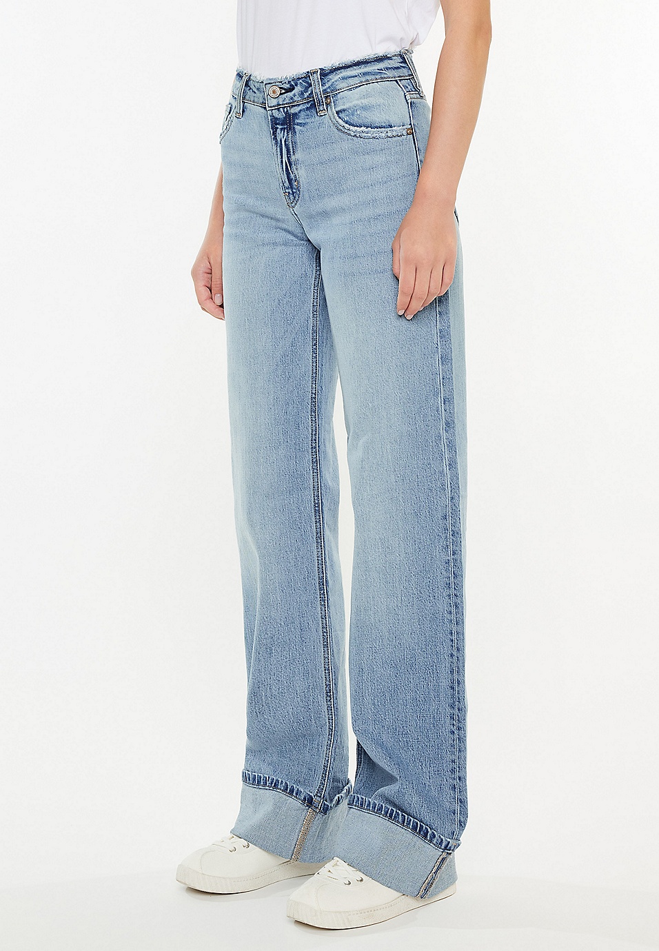 KanCan High Rise Cuffed Wide Leg Jean