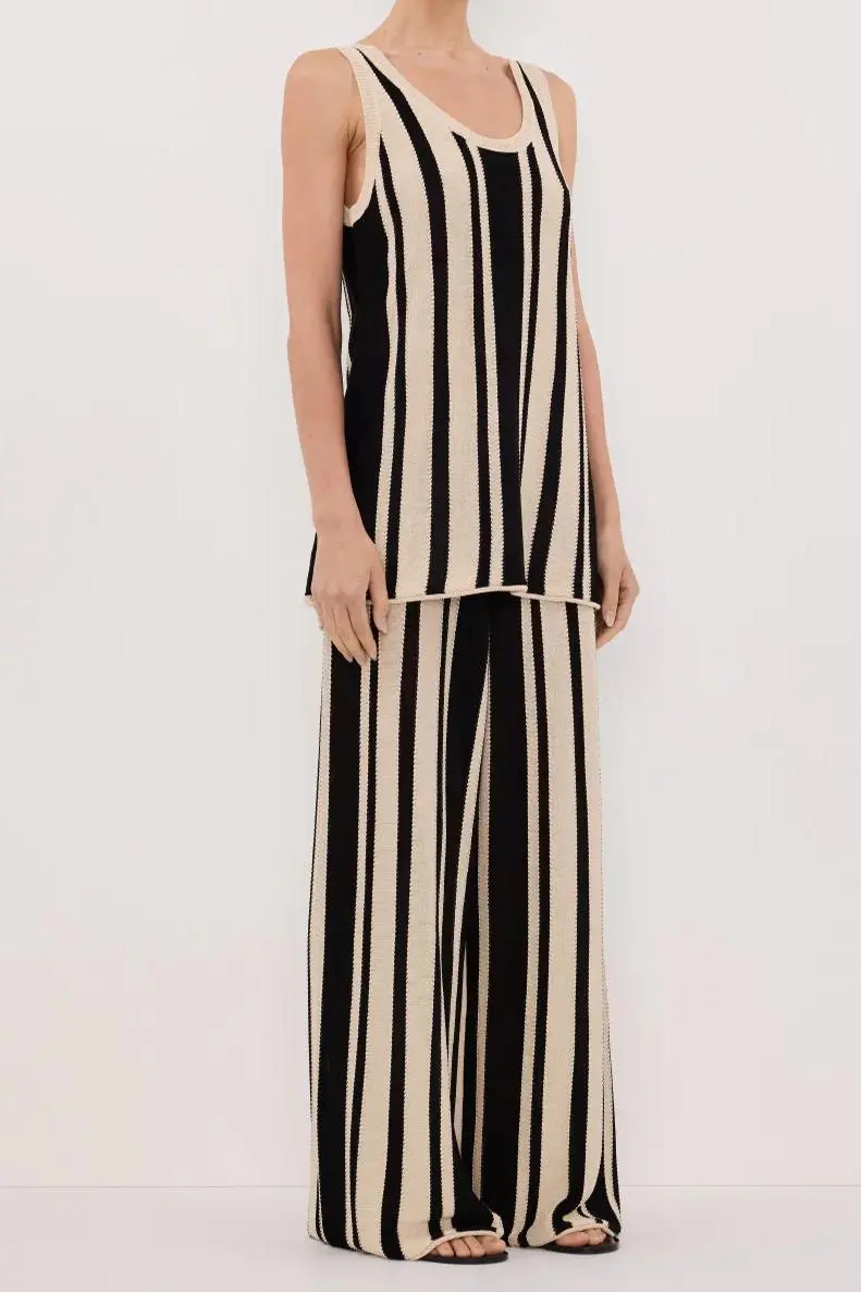 DELPHI STRIPE WIDE LEG KNIT PANT