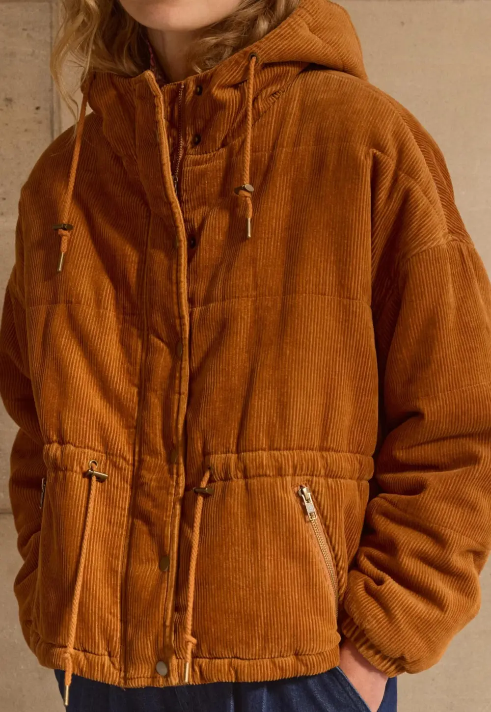 Cord puffer coat
Hemp organic cotton & yak cord