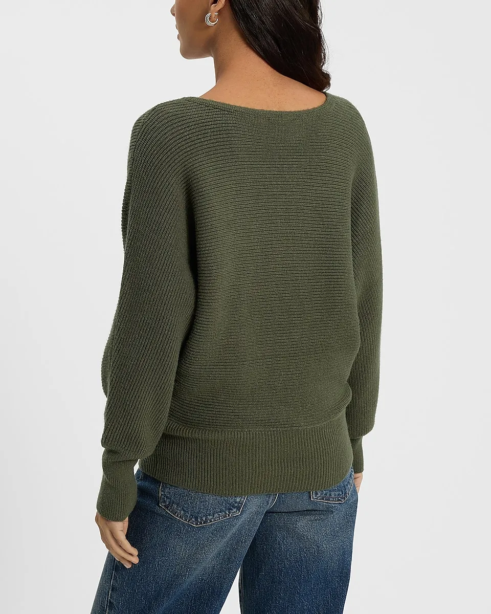 Ribbed V-Neck Banded Bottom SoHo Sweater