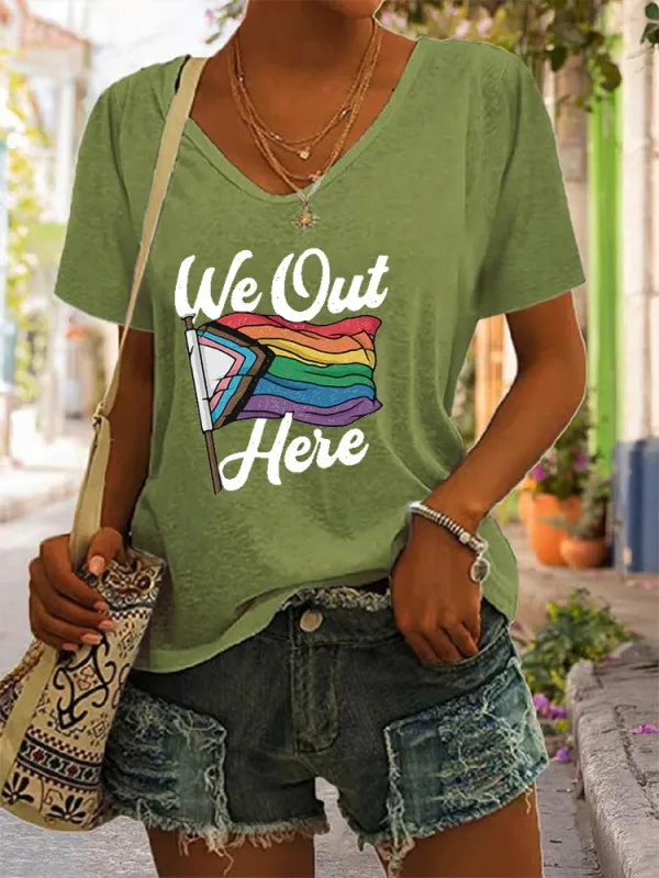 Women'S We Out Here V-Neck T-Shirt
