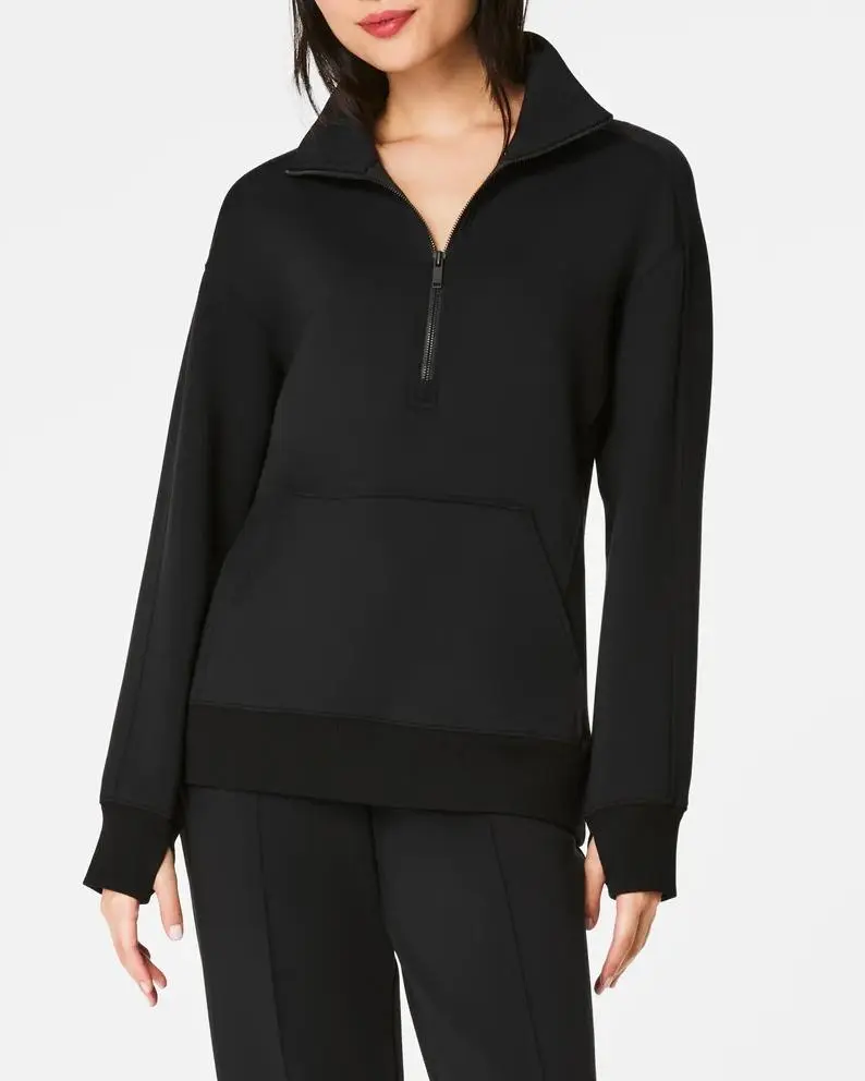 Relaxed Sweatshirt With Zip-Neck Closure