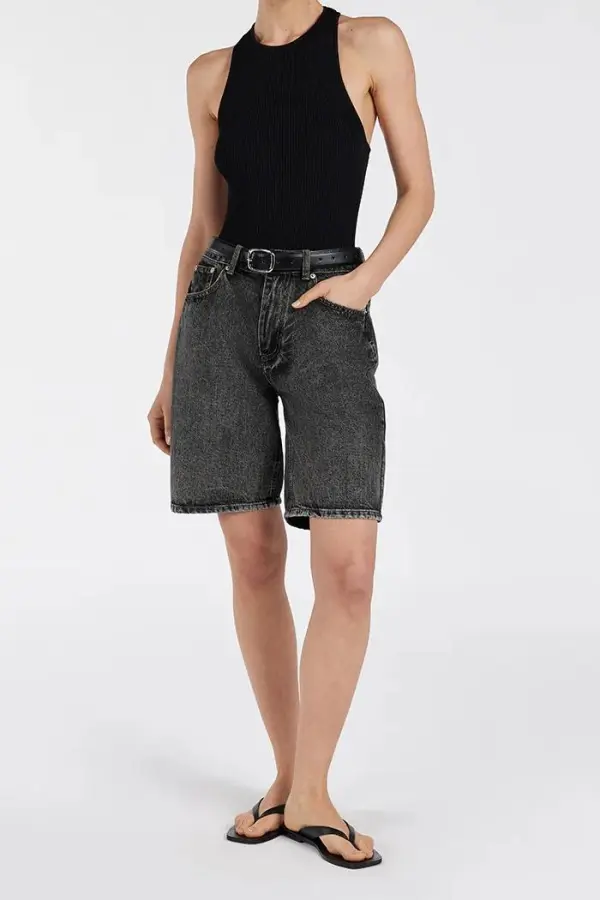 BAMBI CREAM BERMUDA DENIM SHORT