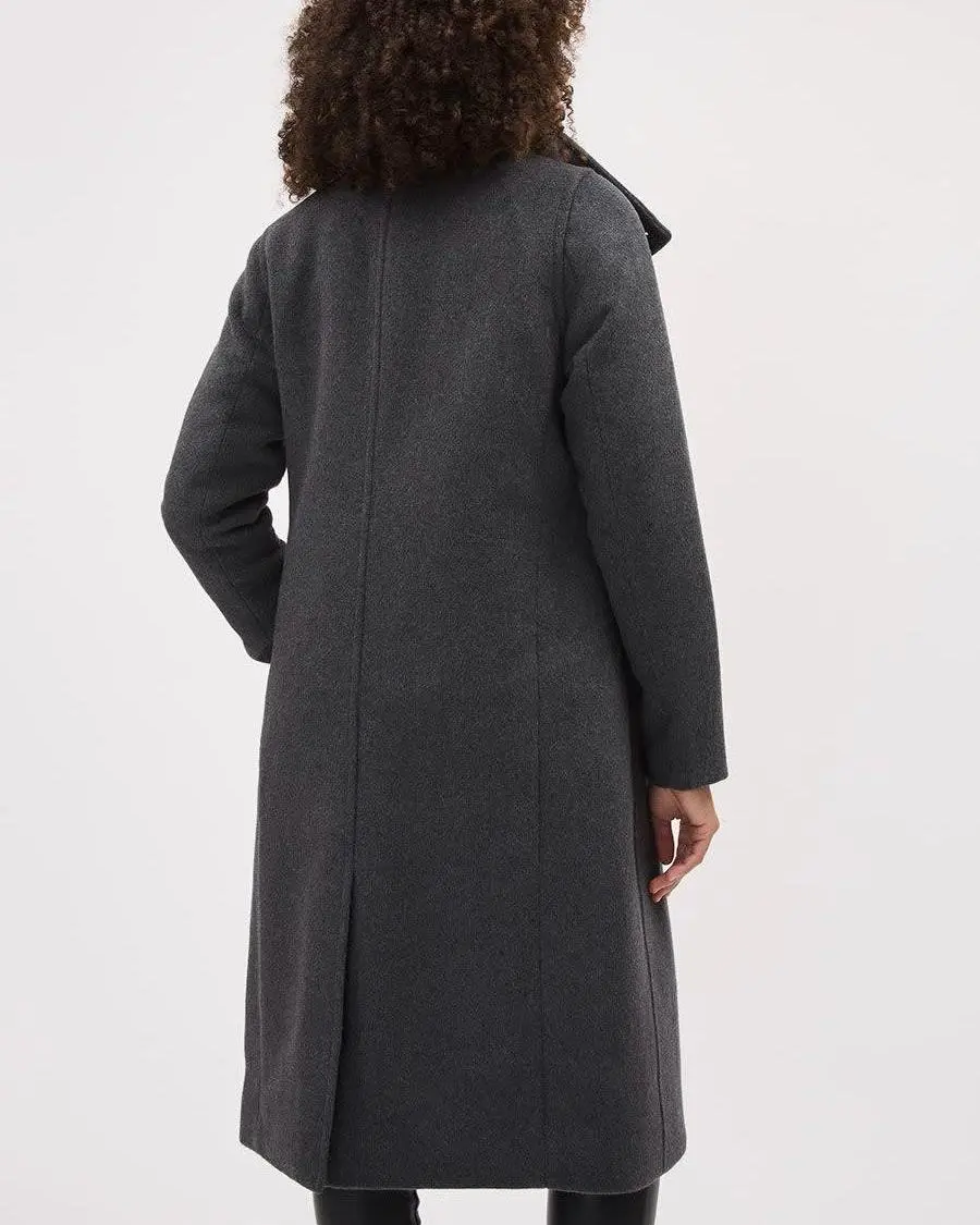 Classic Wool Coat With Mock Neckline