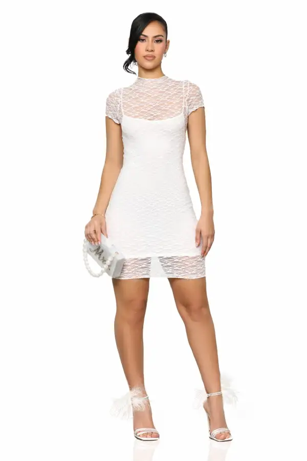 Enchanted Lace Midi Dress (White)-FINAL SALE