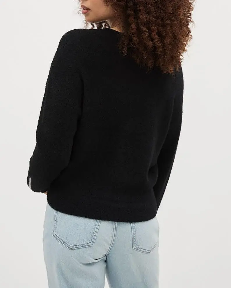 Long-Sleeve Crew-Neck Intarsia Sweater