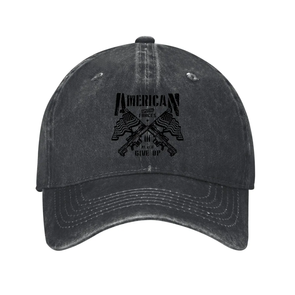 American Flag Victory Logo Washed Cap
