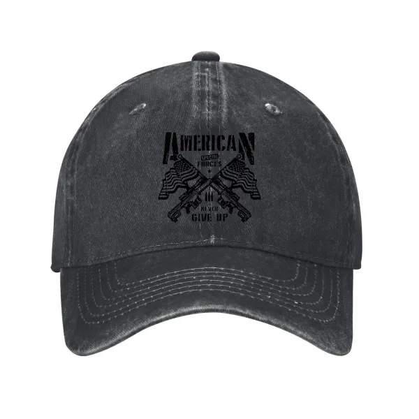 American Flag Victory Logo Washed Cap